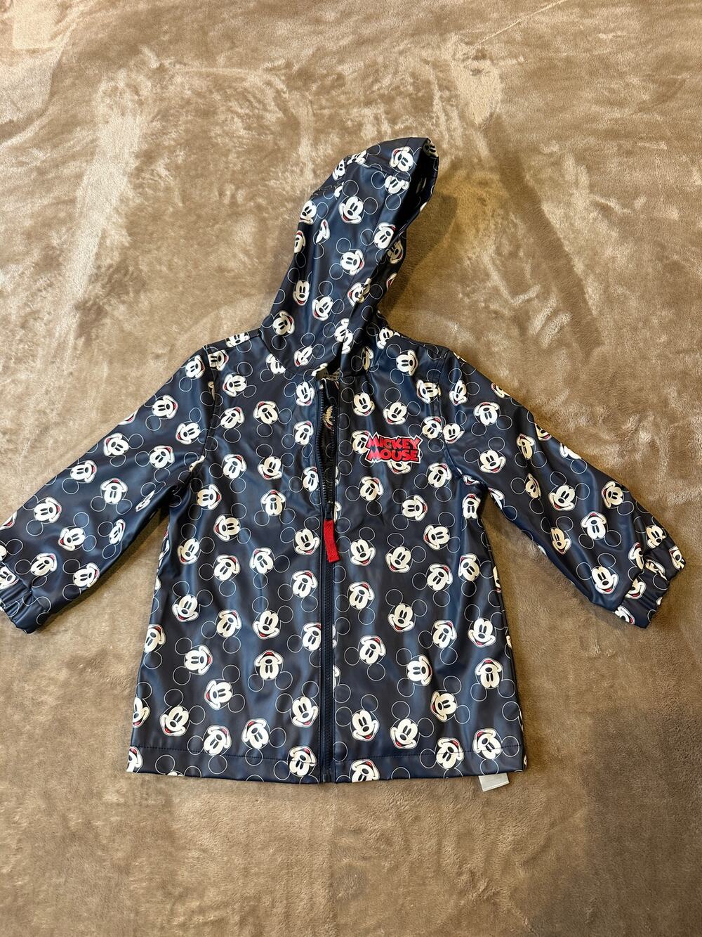Disney Mickey Mouse Toddler Hooded Rain Jacket Navy printed